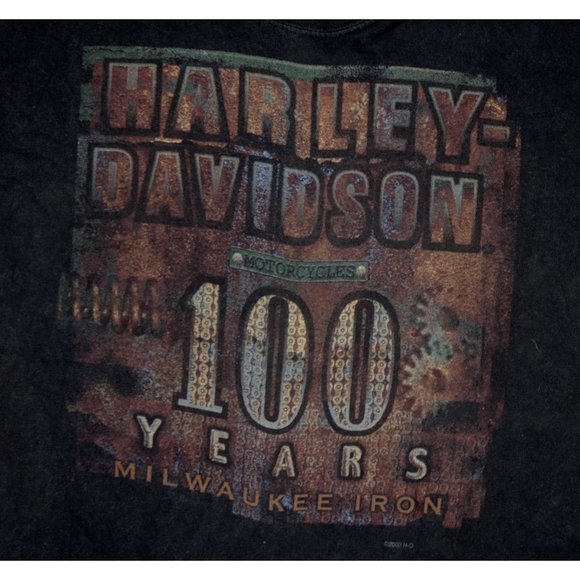 Harley Davidson Motorcycle Milwaukee 100 Years Short Sleeve T Shirt Size Large - Picture 2 of 6